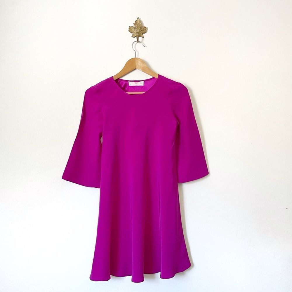 Amanda Uprichards Pink 100% Silk Mini dress X Small preowned